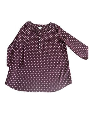 Croft & Barrow Plum Floral Button-Placket Tunic Size Large
Like New